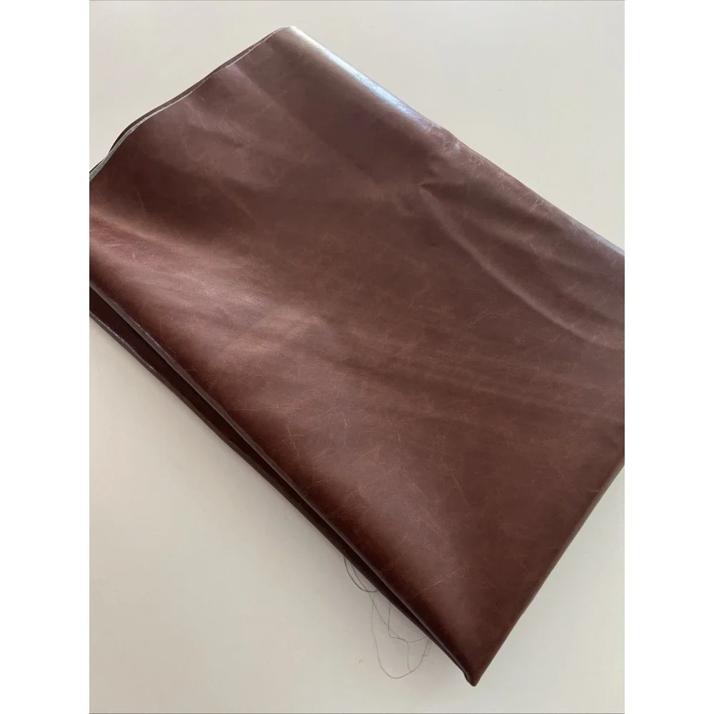 Large Brown Marine Upholstery Vinyl Fabric Remnant 54.5
